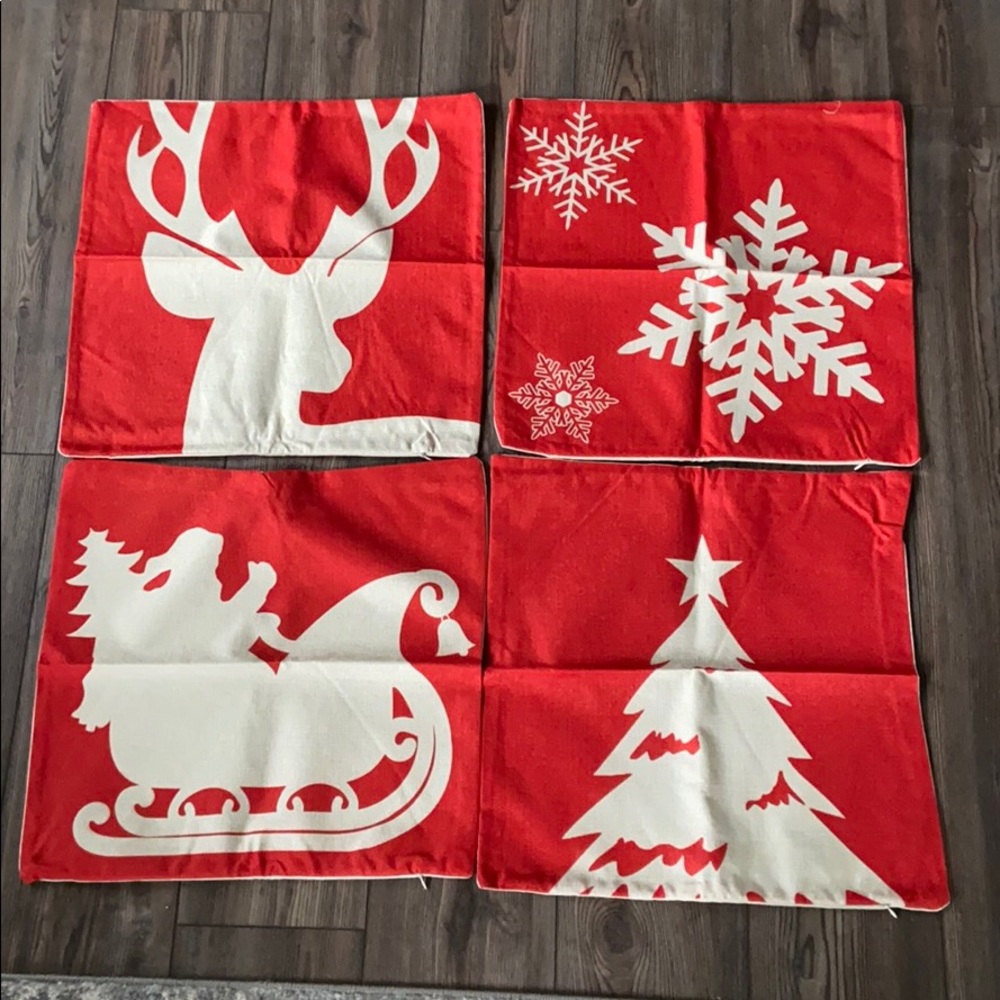 New Christmas pillow cases set of 4 18x18